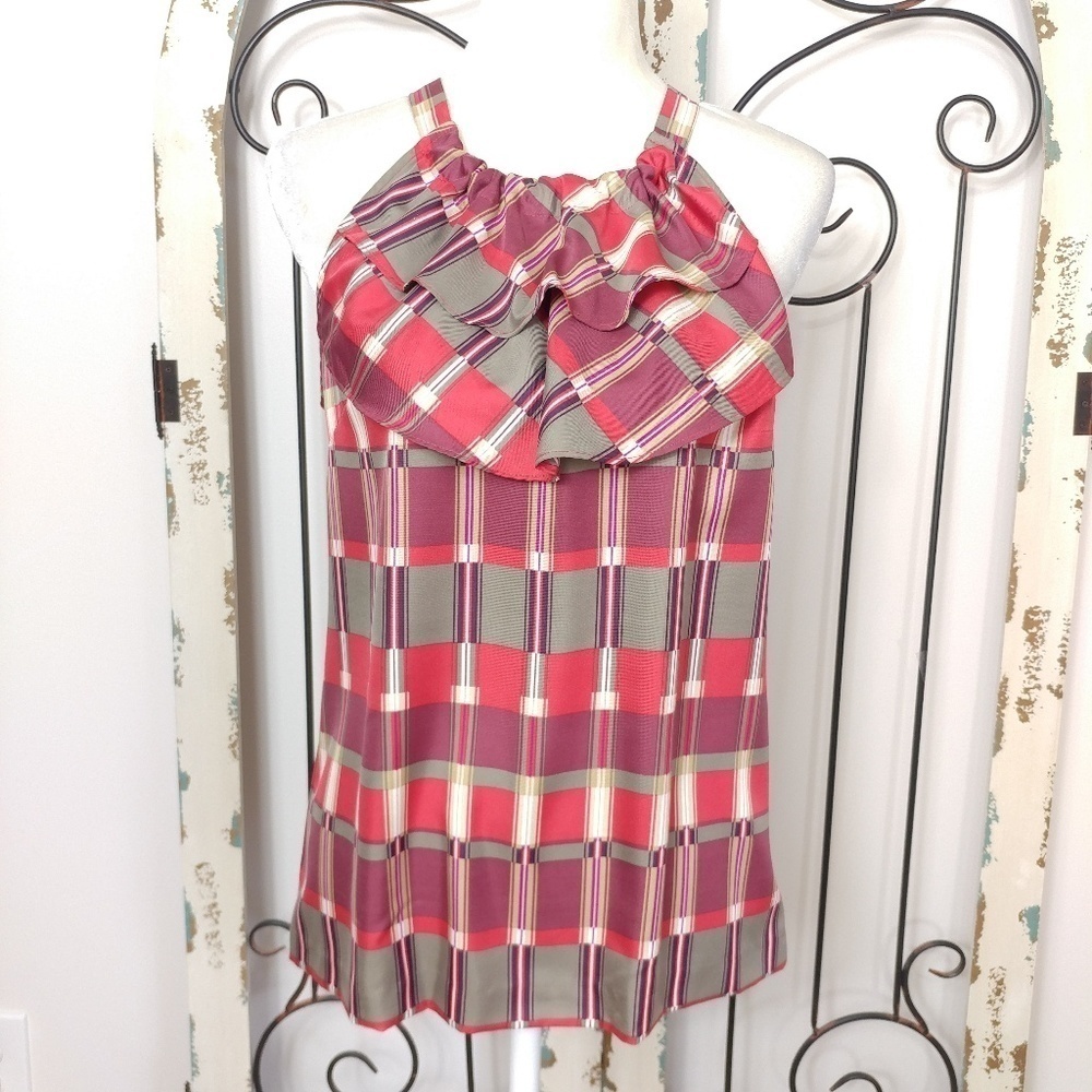 Banana republic plaid sleeveless top small